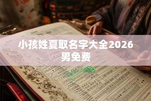 小孩姓夏取名字大全2026男免费