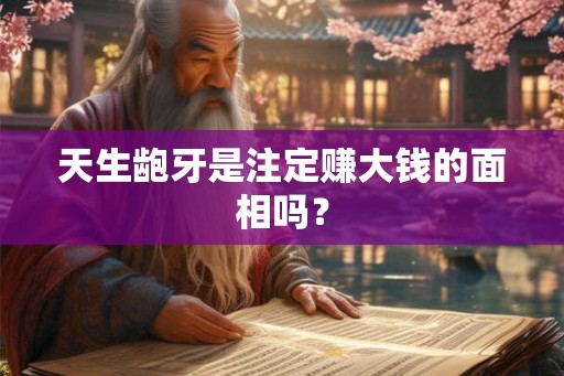 天生龅牙是注定赚大钱的面相吗? 天生龅牙是注定赚大钱的面相吗?