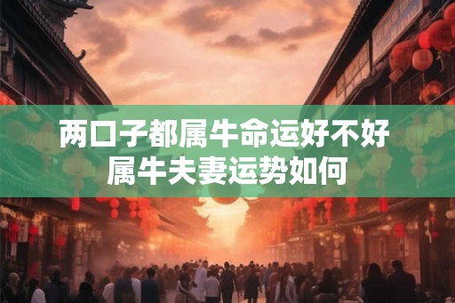 两口子都属牛命运好不好 属牛夫妻运势如何