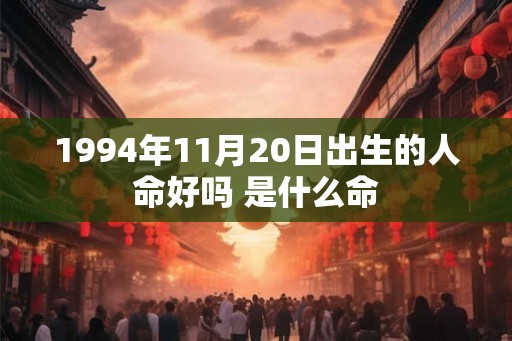 1994年11月20日出生的人命好吗 是什么命