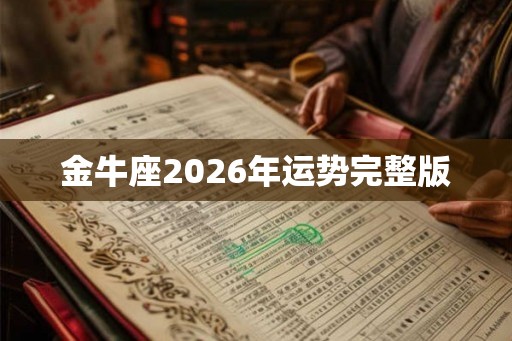金牛座2026年运势完整版