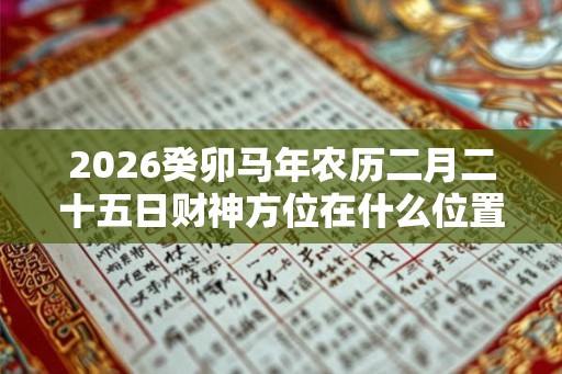 2026癸卯马年农历二月二十五日财神方位在什么位置？