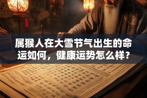 属猴人在大雪节气出生的命运如何,健康运势怎么样? 属猴人在大雪节气出生的命运如何,健康运势怎么样?