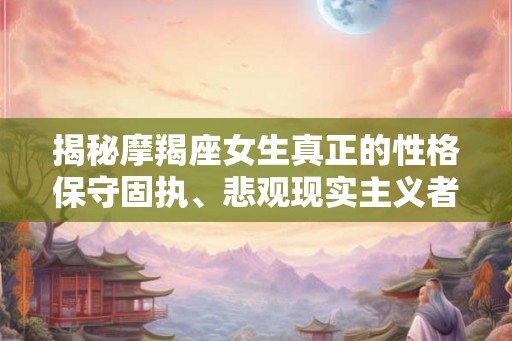 揭秘摩羯座女生真正的性格保守固执、悲观现实主义者的背后隐藏着什么？