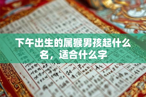 下午出生的属猴男孩起什么名，适合什么字