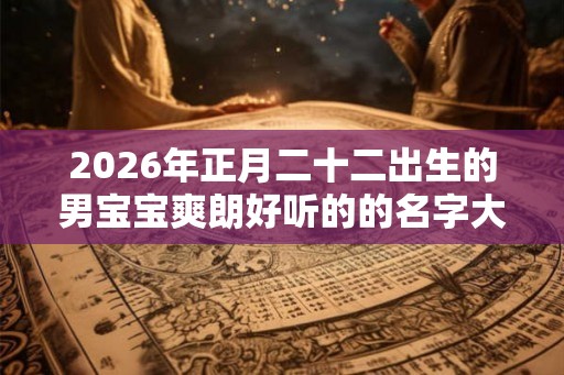 2026年正月二十二出生的男宝宝爽朗好听的的名字大全