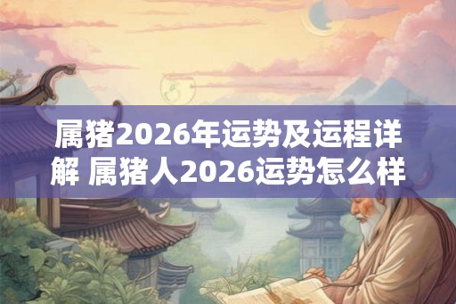 属猪2026年运势及运程详解 属猪人2026运势怎么样
