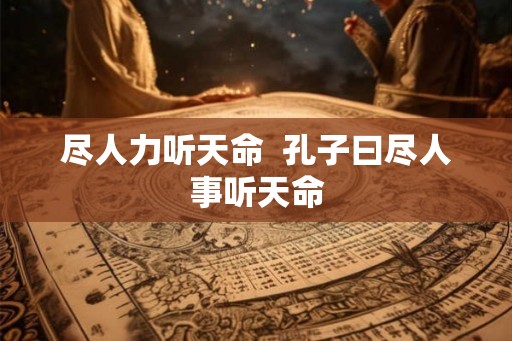 尽人力听天命  孔子曰尽人事听天命