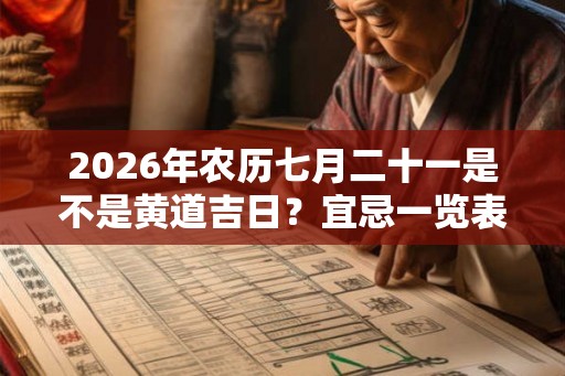 2026年农历七月二十一是不是黄道吉日？宜忌一览表