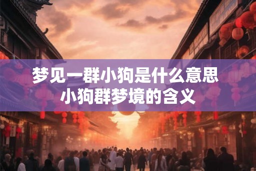 梦见一群小狗是什么意思 小狗群梦境的含义