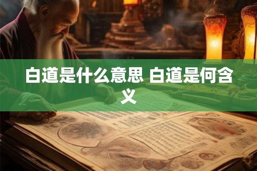 白道是什么意思 白道是何含义