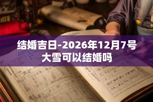 结婚吉日-2026年12月7号大雪可以结婚吗