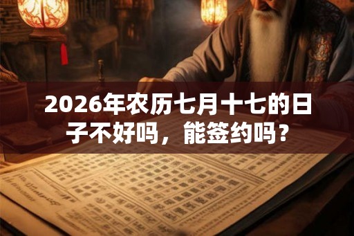 2026年农历七月十七的日子不好吗,能签约吗? 2026年农历七月十七的日子不好吗,能签约吗?