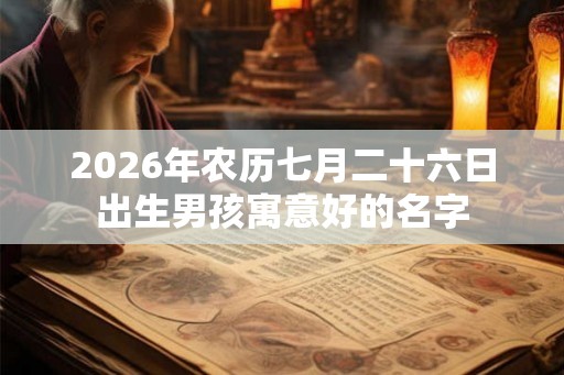2026年农历七月二十六日出生男孩寓意好的名字