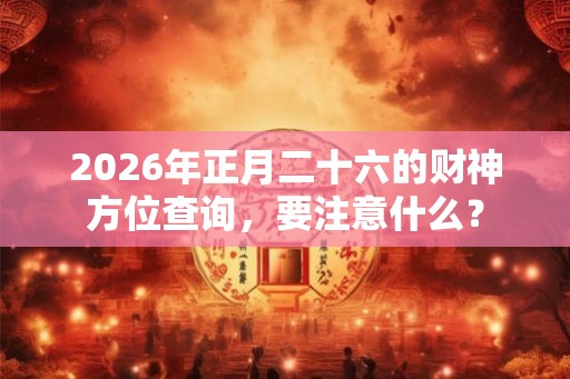 2026年正月二十六的财神方位查询，要注意什么？
