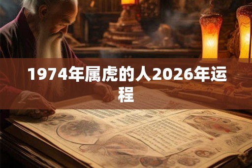 1974年属虎的人2026年运程