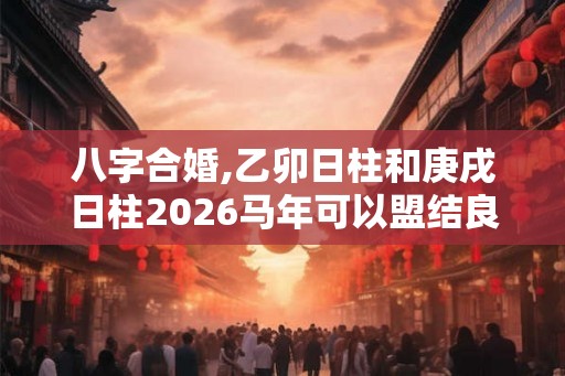 八字合婚,乙卯日柱和庚戌日柱2026马年可以盟结良缘