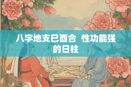八字地支巳酉合  性功能强的日柱