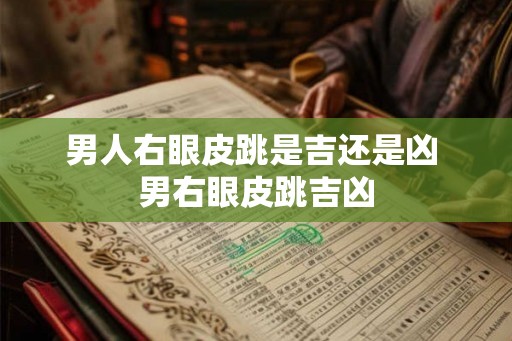 男人右眼皮跳是吉还是凶 男右眼皮跳吉凶
