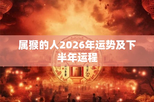 属猴的人2026年运势及下半年运程