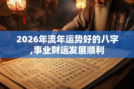2026年流年运势好的八字,事业财运发展顺利