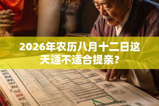 2026年农历八月十二日这天适不适合提亲？
