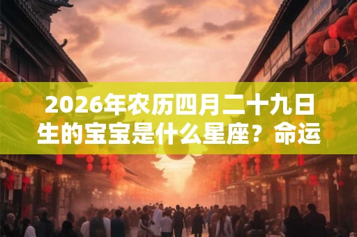 2026年农历四月二十九日生的宝宝是什么星座？命运好不好？