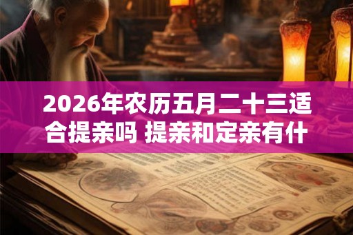 2026年农历五月二十三适合提亲吗 提亲和定亲有什么区别