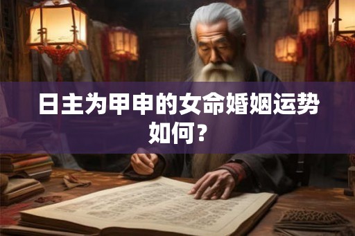 日主为甲申的女命婚姻运势如何？