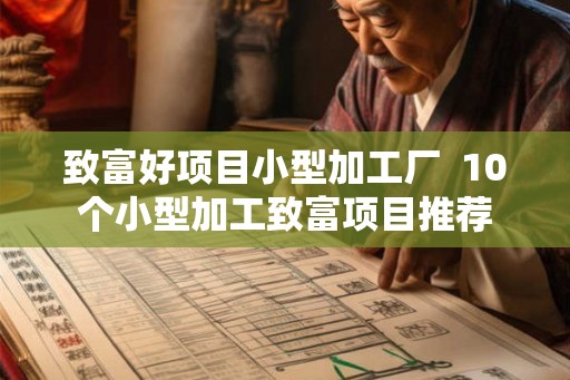 致富好项目小型加工厂  10个小型加工致富项目推荐
