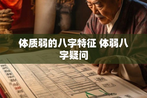 体质弱的八字特征 体弱八字疑问