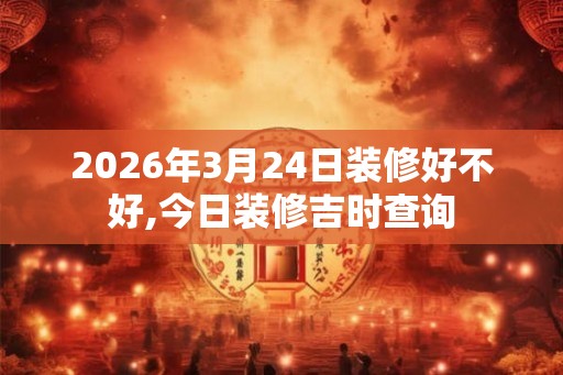 2026年3月24日装修好不好,今日装修吉时查询
