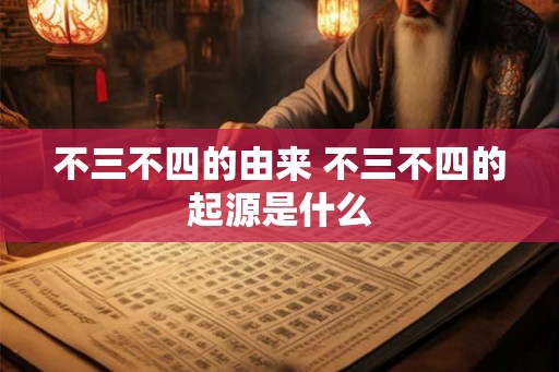 不三不四的由来 不三不四的起源是什么