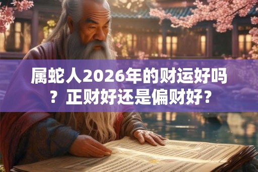 属蛇人2026年的财运好吗？正财好还是偏财好？
