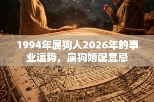 1994年属狗人2026年的事业运势，属狗婚配宜忌