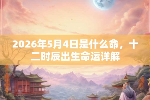 2026年5月4日是什么命，十二时辰出生命运详解
