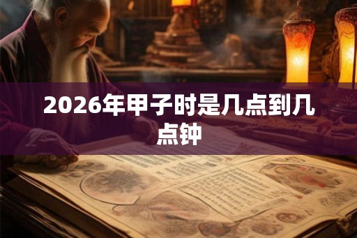 2026年甲子时是几点到几点钟