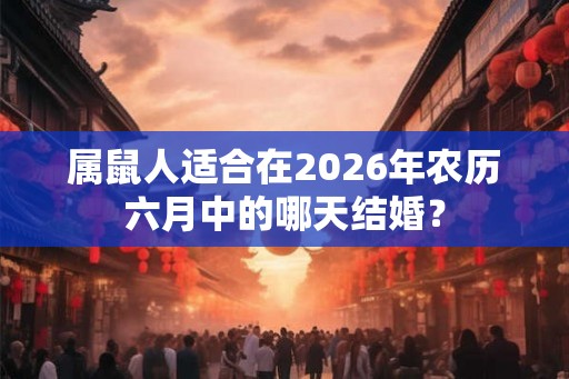 属鼠人适合在2026年农历六月中的哪天结婚？