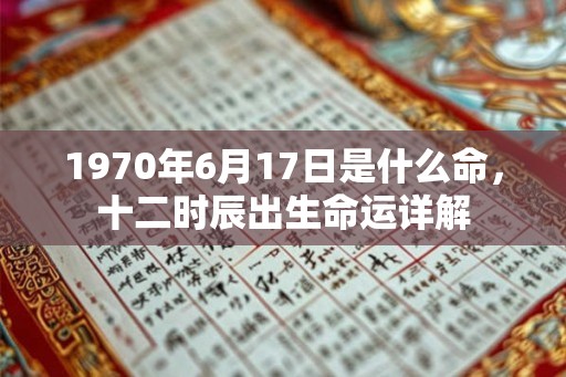 1970年6月17日是什么命，十二时辰出生命运详解