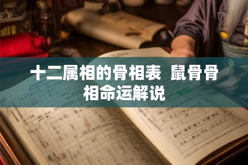 十二属相的骨相表 鼠骨骨相命运解说 十二属相的骨相表 鼠骨骨相命运解说