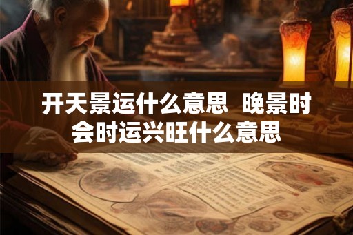 开天景运什么意思  晚景时会时运兴旺什么意思