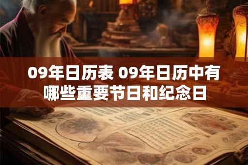 09年日历表 09年日历中有哪些重要节日和纪念日