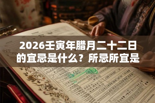 2026壬寅年腊月二十二日的宜忌是什么？所忌所宜是什么？