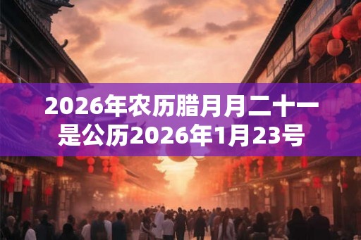 2026年农历腊月月二十一是公历2026年1月23号