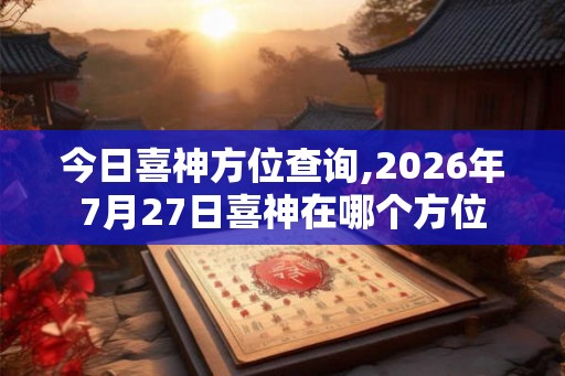 今日喜神方位查询,2026年7月27日喜神在哪个方位