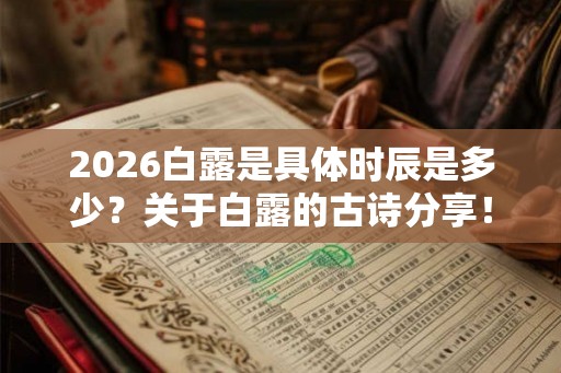 2026白露是具体时辰是多少？关于白露的古诗分享！