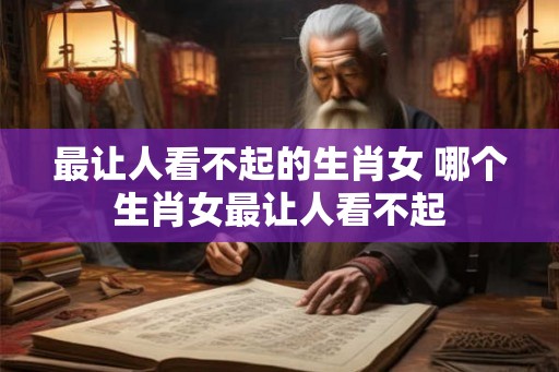 最让人看不起的生肖女 哪个生肖女最让人看不起