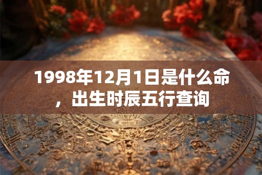 1998年12月1日是什么命，出生时辰五行查询