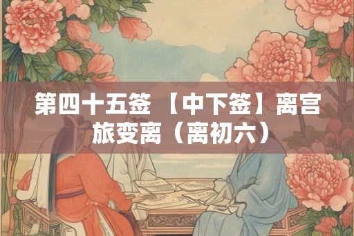 第四十五签 【中下签】离宫 旅变离（离初六）