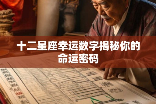 十二星座幸运数字揭秘你的命运密码